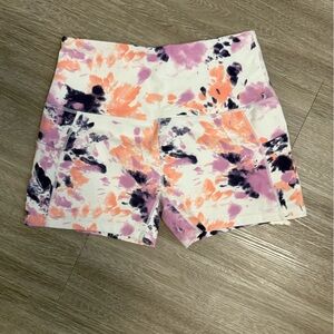 SHEIN Tie-Dye Bike Shorts - Purple, Orange, Black